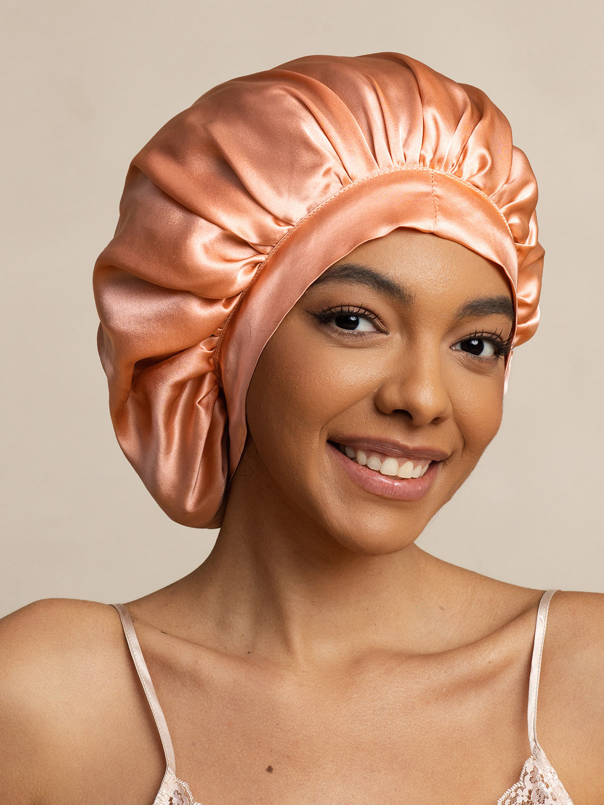[Korallrosa] SilkSilky-SE Rent Silke Sleep Cap 004