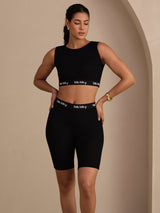 [Svart] SilkSilky-SE Sleeveless Crew Neck Cami Toppar 005