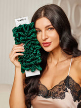 [Mörkgrön] SilkSilky-SE Scrunchie 002
