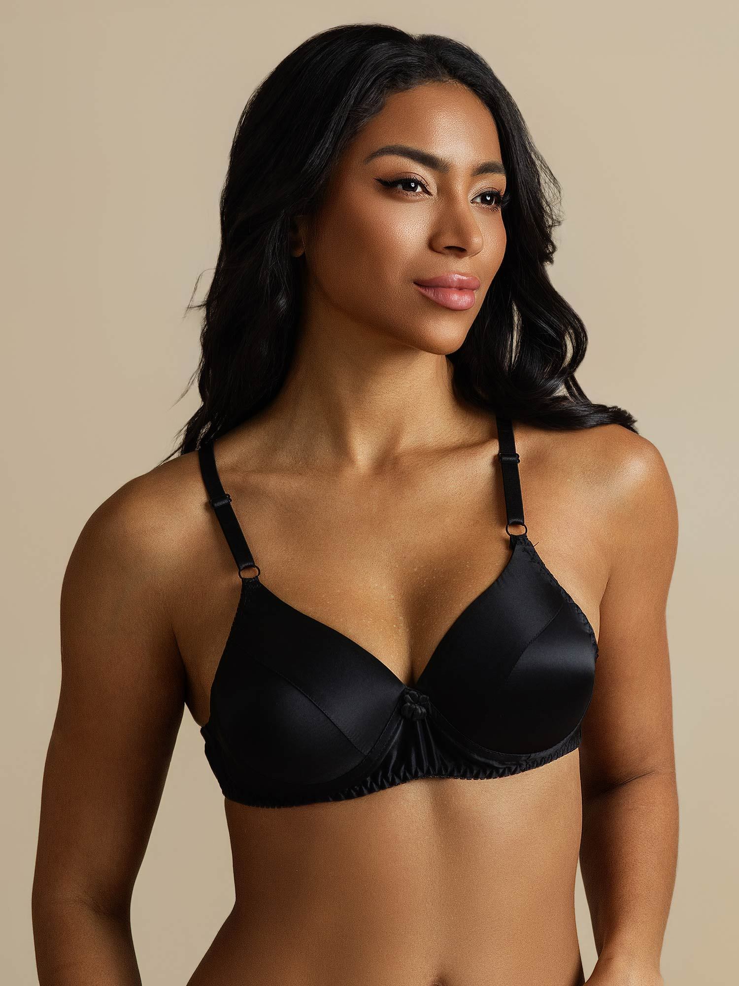 [Svart] SilkSilky-SE Rent Silke Bra 001,