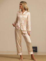 [Champagne] SilkSilky-SE Long Sleeve Lapel Collar Dam Pyjama 006