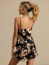 [Svart Drake] SilkSilky-SE Spaghetti Strap V Neck Camisole Set 002