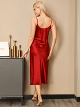 [Vin] SilkSilky-SE Spaghetti Strap V Neck Nattlinne 002