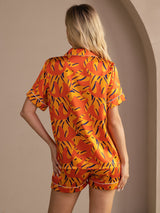 [Orange Hund] SilkSilky-SE Short Sleeve Lapel Collar Dam Pyjama 002