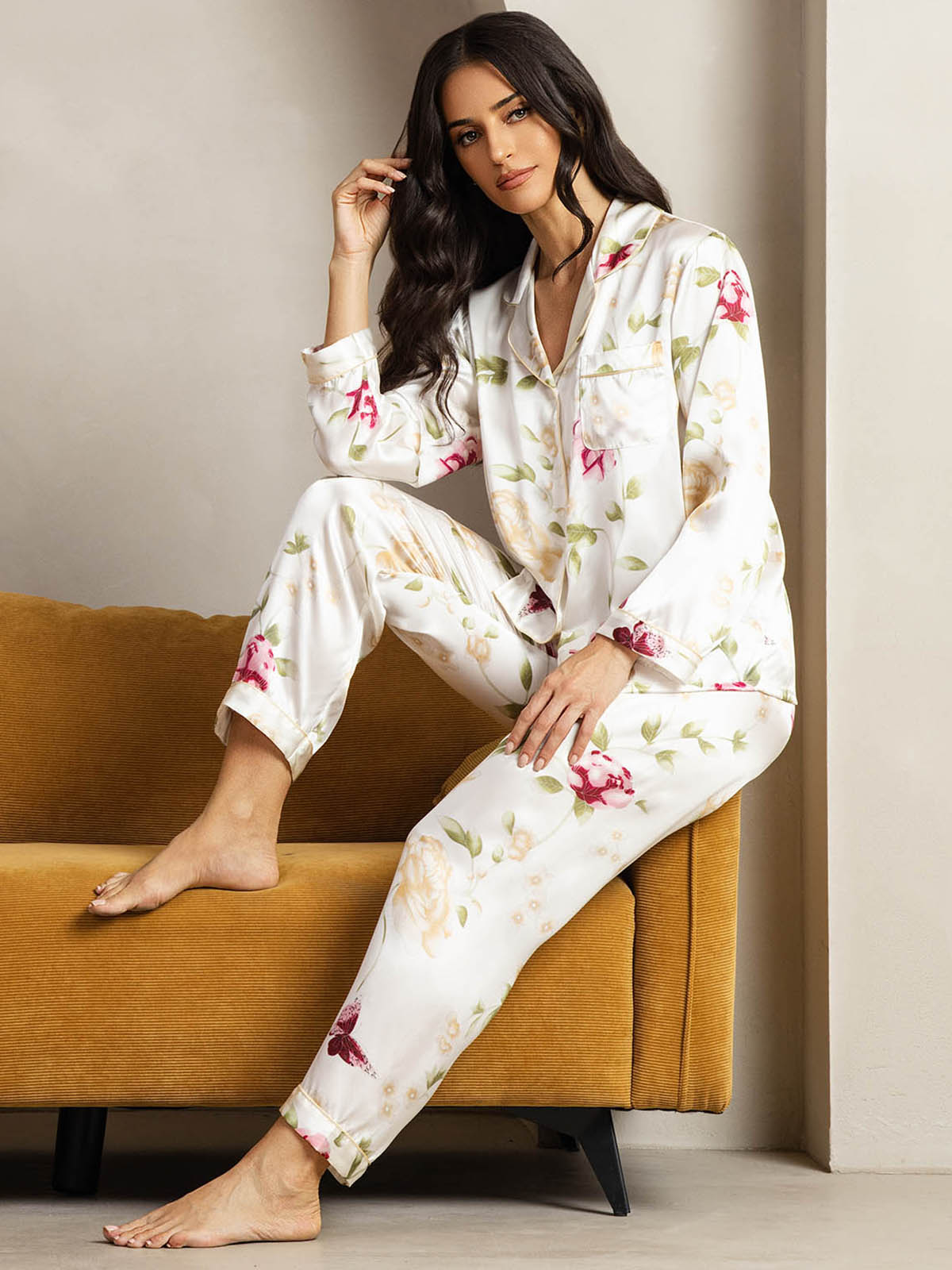 [Elfenbensblommor] SilkSilky-SE Rent Silke Womens Pajamas 005
