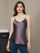 [Lila Grå] SilkSilky-SE Spaghetti Strap V Neck Cami Toppar 005