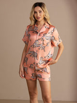 [Rosa Katt] SilkSilky-SE Short Sleeve Lapel Collar Dam Pyjama 004