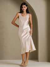 [Beige] SilkSilky-SE Sleeveless Klänning 003