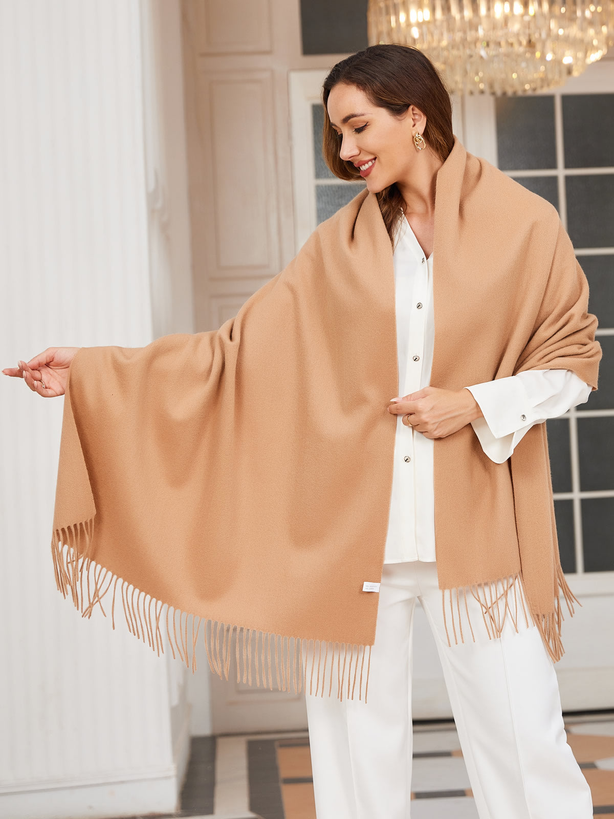 [Tan] SilkSilky-SE Ull Scarf 002
