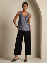 [Mörkgrå] SilkSilky-SE Sleeveless V Neck Cami Toppar 008