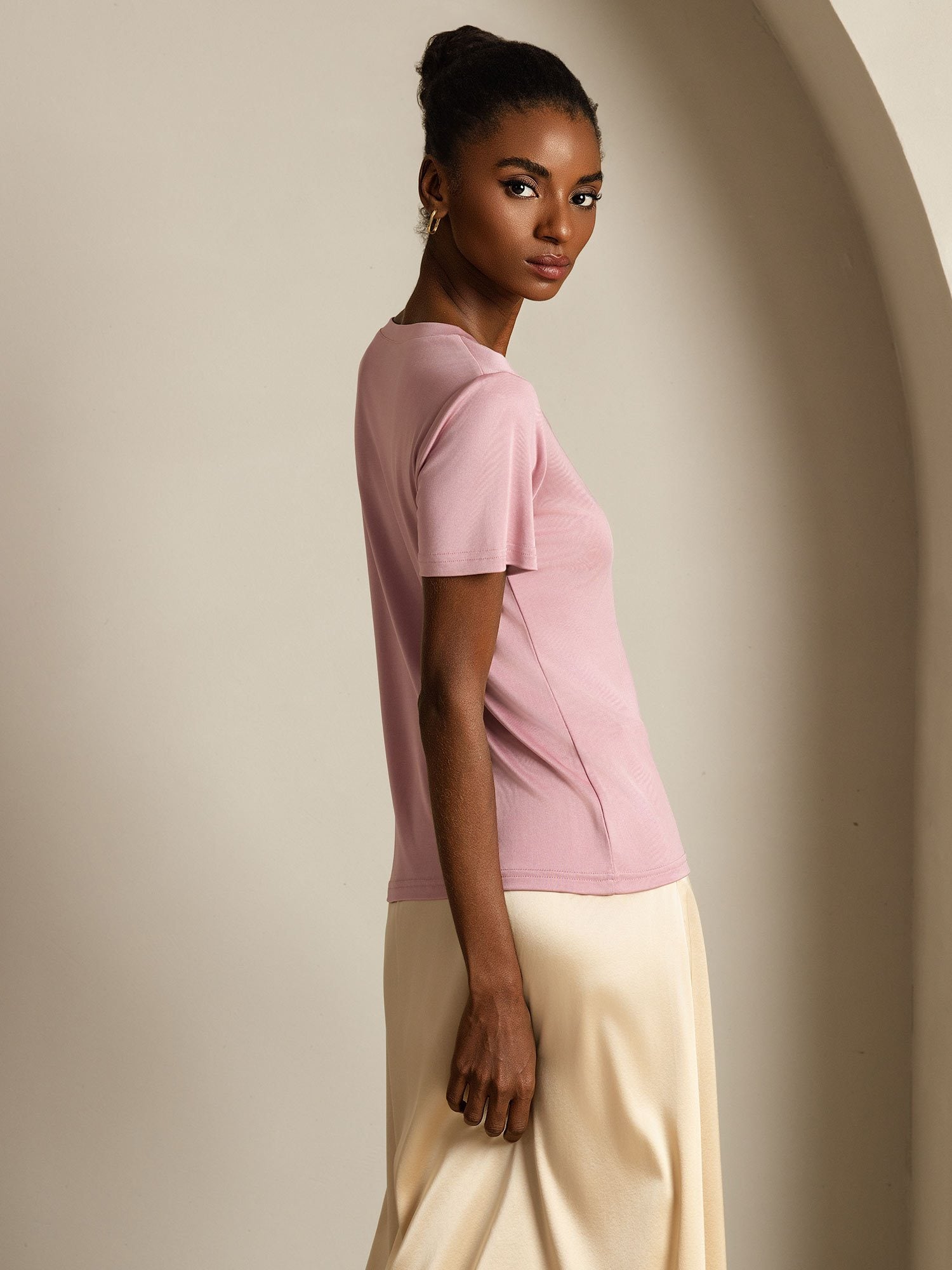 [BlekMauve] SilkSilky-SE Rent Silke Womens T-Shirt 006