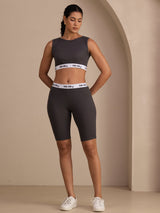 [Grå] SilkSilky-SE Sleeveless Crew Neck Women's Outfit Sets 003