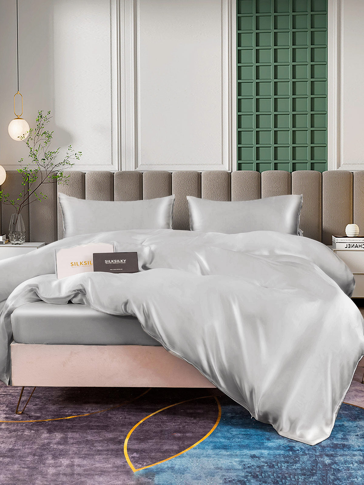 [Silver] SilkSilky-SE 25Momme Rent Silke Bedding Set 006