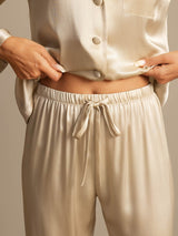 [Champagne] SilkSilky-SE Long Sleeve Lapel Collar Dam Pyjama 007