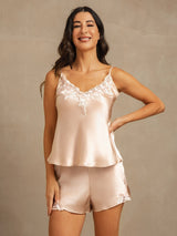 [Rosa] SilkSilky-SE Spaghetti Strap V Neck Camisole Set 007