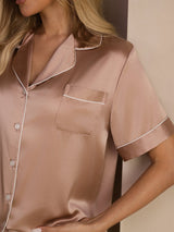 [Toscana] SilkSilky-SE Short Sleeve Lapel Collar Dam Pyjama 004