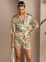 [Sandkrokodil] SilkSilky-SE Short Sleeve Notch Collar Dam Pyjama 001