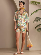 [Sandkrokodil] SilkSilky-SE Short Sleeve Notch Collar Dam Pyjama 007