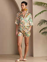 [Sandkrokodil] SilkSilky-SE Short Sleeve Notch Collar Dam Pyjama 003