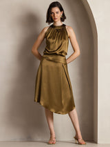 [Brun] SilkSilky-SE Sleeveless Halter Dam T-Shirt 005