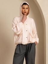 [Rosa] SilkSilky-SE Lång Ärm Hög Hals Dam Ytterkläder 005
