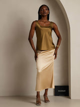 [Brun] SilkSilky-SE Sleeveless Cami Toppar 007