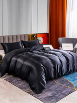 [Svart] SilkSilky-SE 22Momme Rent Silke Bedding Set 002,