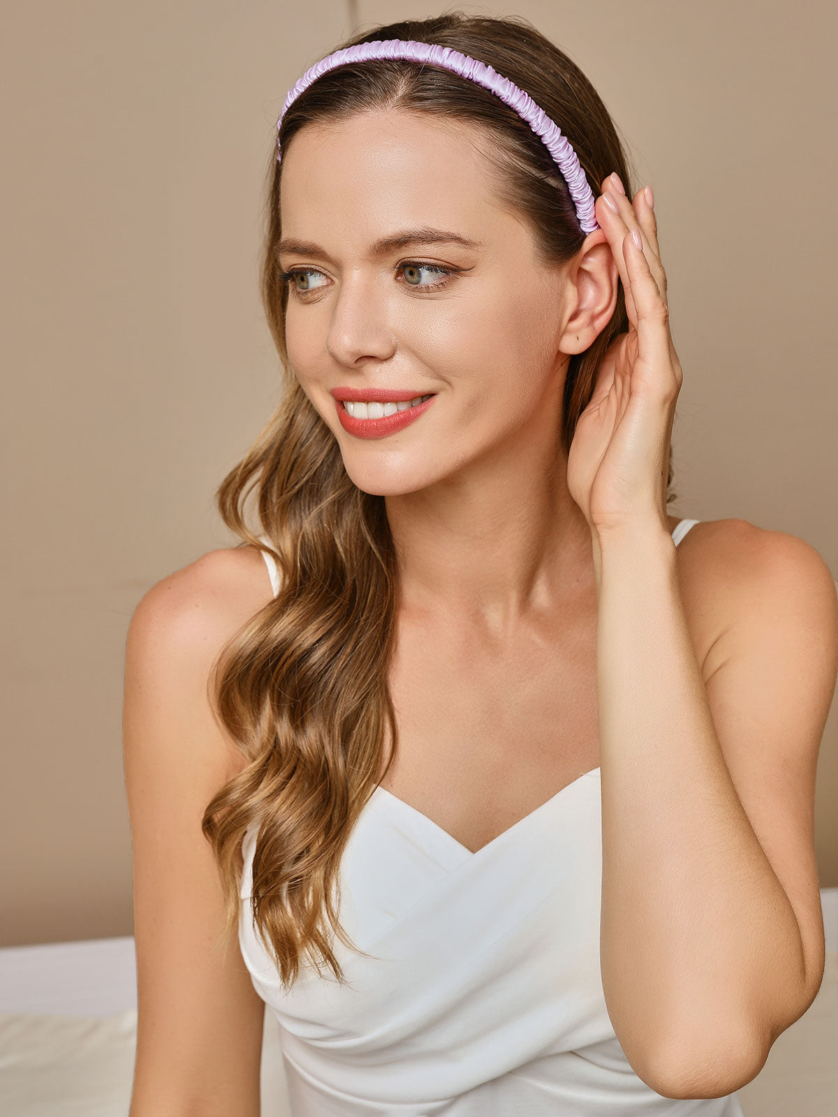 [Lavendel] SilkSilky-SE 19Momme Rent Silke Scrunchie 002