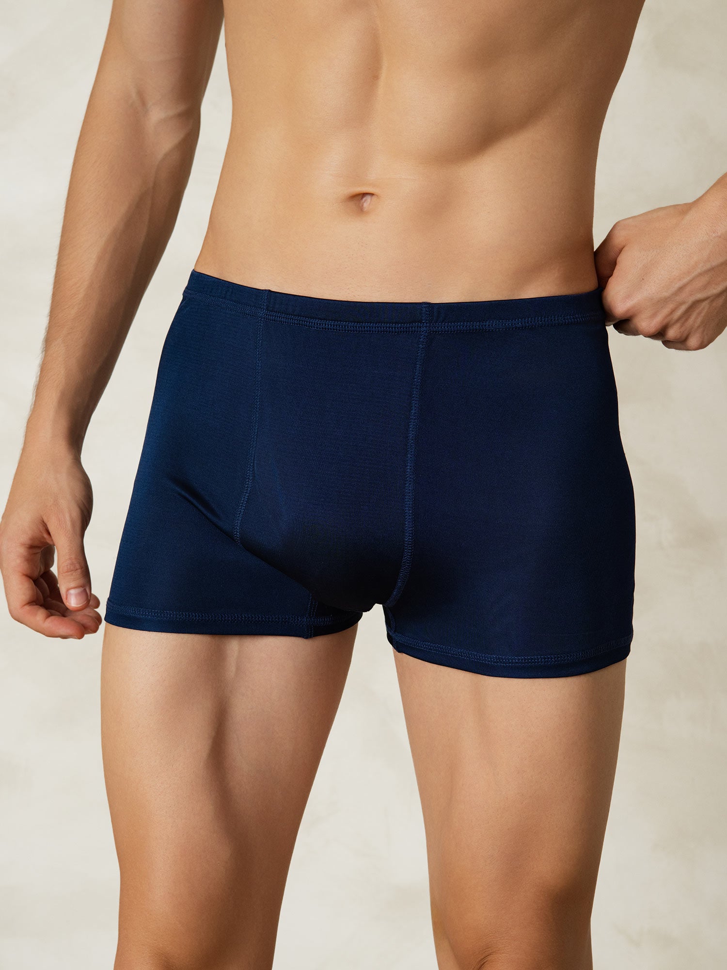 [Mörkblå] SilkSilky-SE Silke Stickad Mens Underwear 003