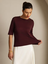[Windsorvin] SilkSilky-SE Half Sleeve Crewkrage Dam T-Shirt 005