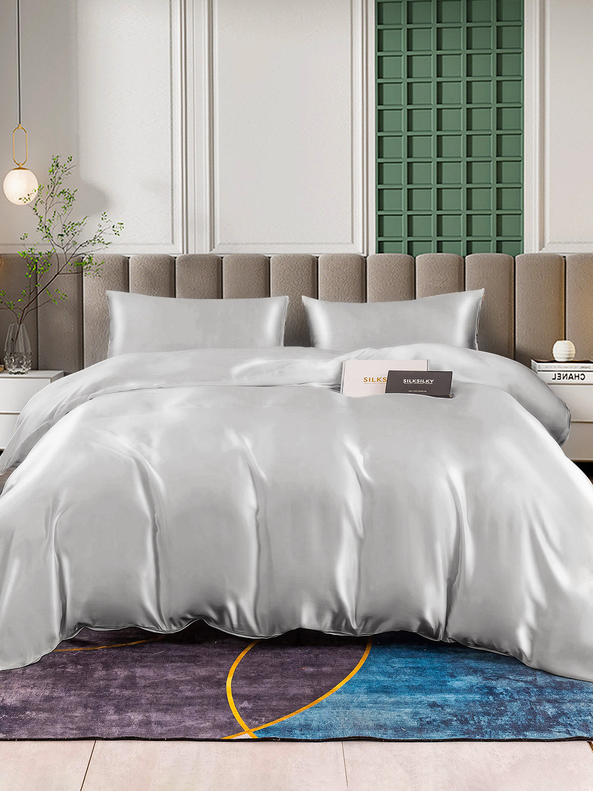 [Silver] SilkSilky-SE 25Momme Rent Silke Bedding Set 003