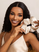 [Beige] SilkSilky-SE Scrunchie 001