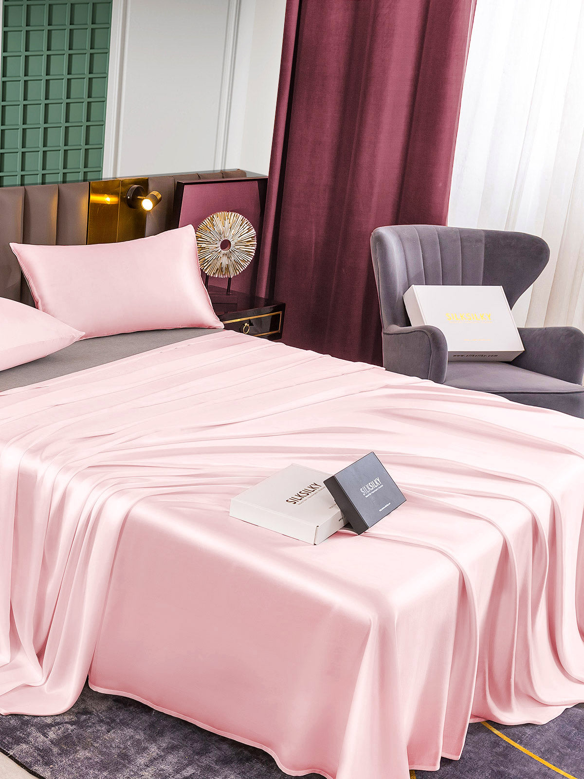[Rosa] SilkSilky-SE 25Momme Rent Silke Bedding Set 004