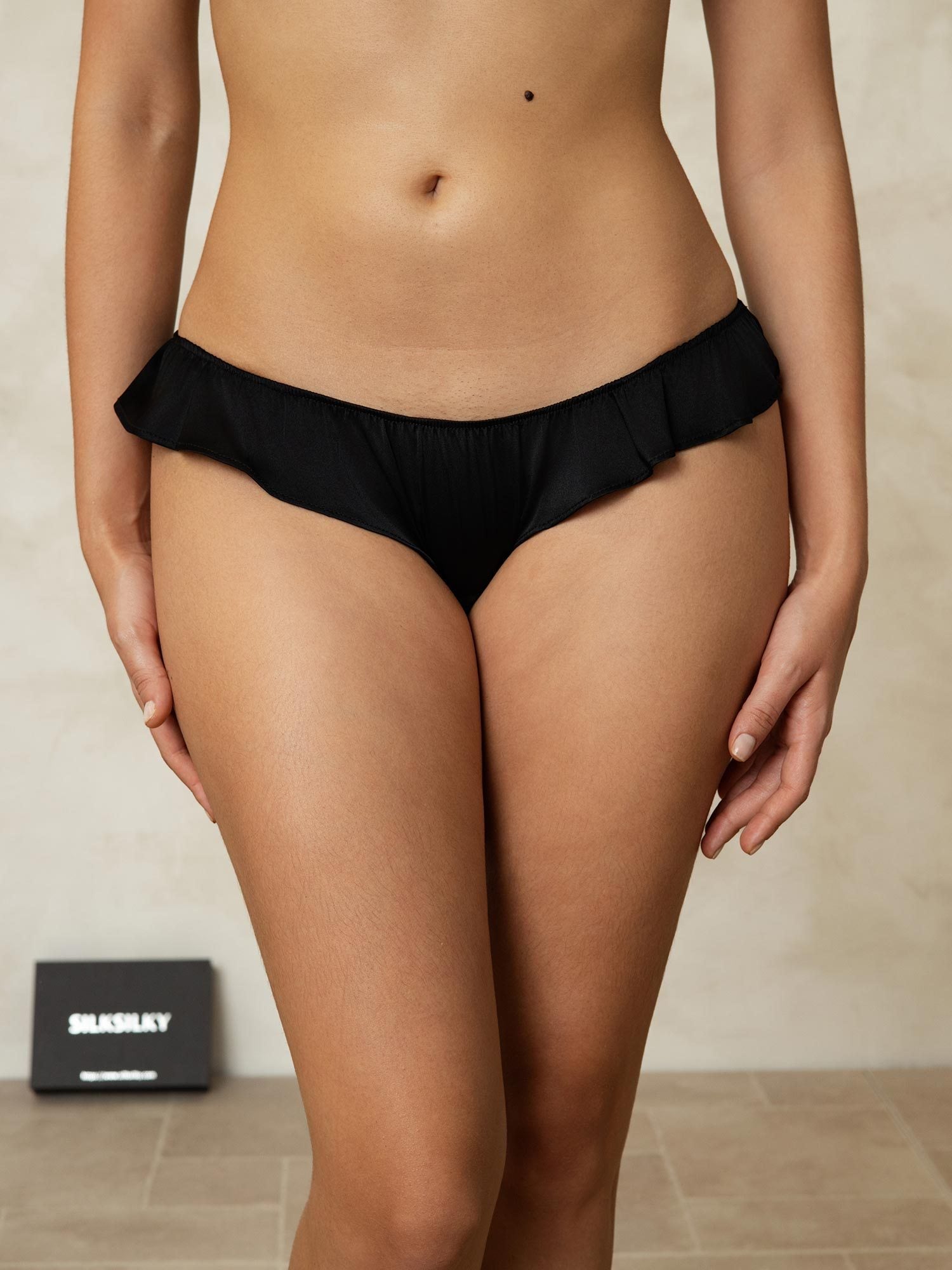 [Svart] SilkSilky-SE 19Momme Silke Panty 001