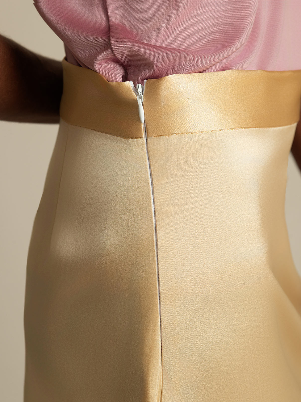 [Champagne] SilkSilky-SE 19Momme Silke Skirt 006