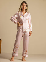 [Rosa] SilkSilky-SE Long Sleeve Lapel Collar Dam Pyjama 007