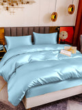 SilkSilky SE 19Momme Rent Silke Bedding Set Ljusblå 001