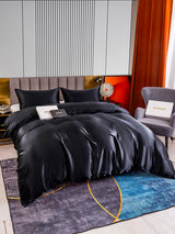 [Svart] SilkSilky-SE 22Momme Rent Silke Bedding Set 005,