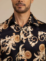 [Svart Drake] SilkSilky-SE Long Sleeve Lapel Collar Herrskjorta 006