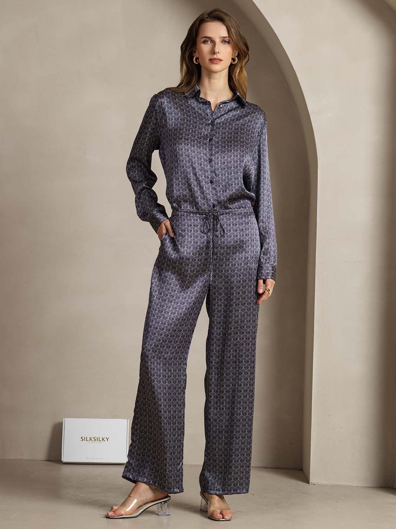 [MarinGinkgo] SilkSilky-SE 19Momme Silke Krage Women''s Outfit Sets 001