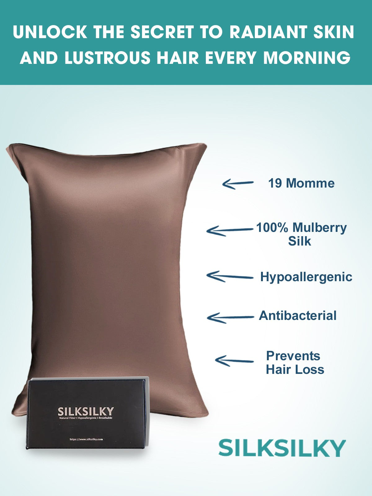 [Brun] SilkSilky-SE 19Momme Rent Silke Pillowcase 002
