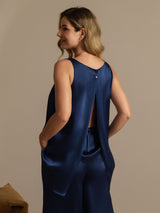 [Mörkblå] SilkSilky-SE Sleeveless Dam Pyjama 002