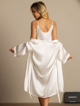 [Vit] SilkSilky-SE 3/4 Sleeve Scoop Neck Dam Pyjama 002