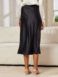 SilkSilky SE 19Momme Rent Silke Skirt Svart 002