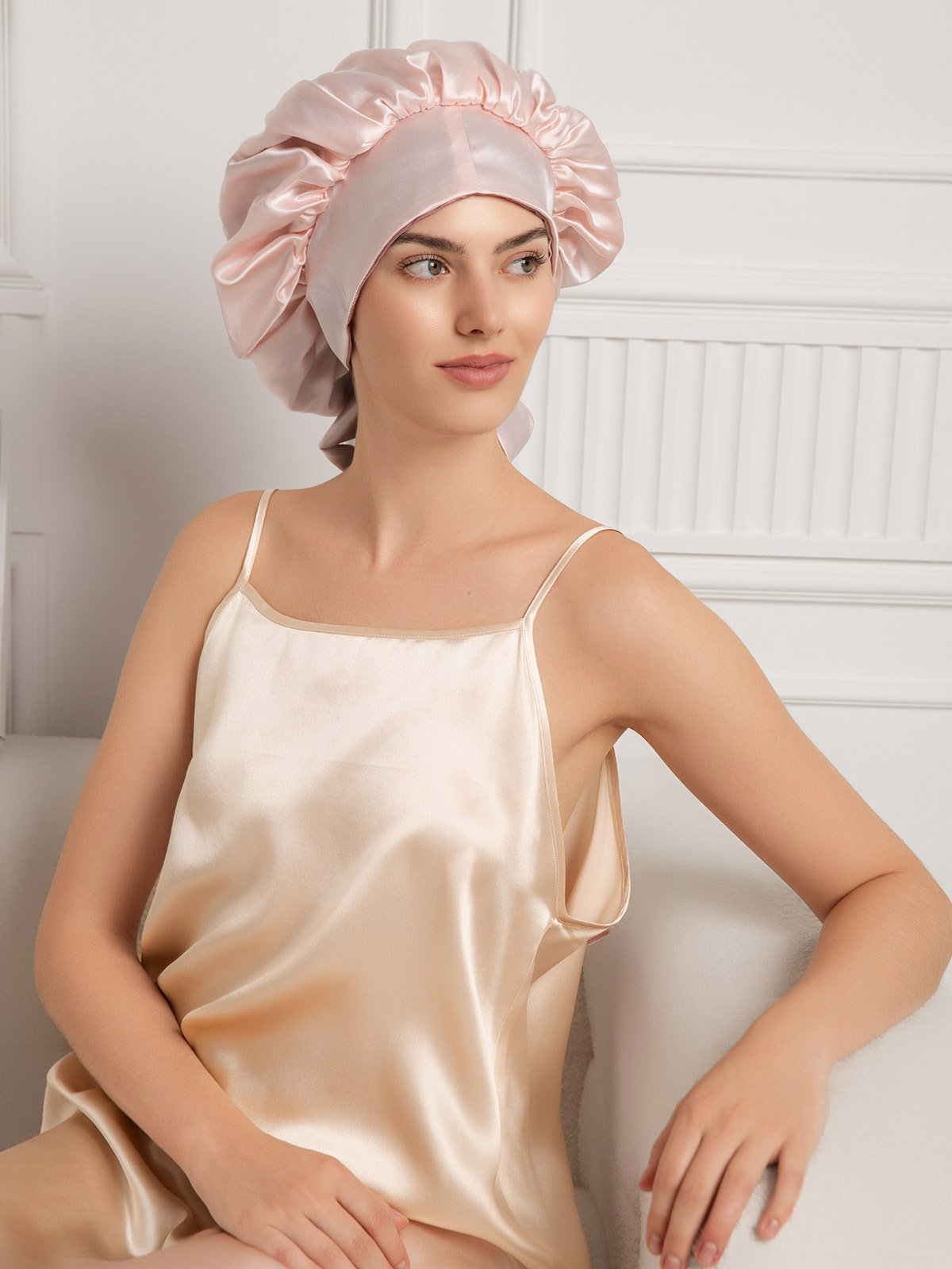 SilkSilky-SE Rent Silke Sleep Cap BlekMauve 009