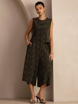 [Tall Vintage] SilkSilky-SE Sleeveless Crew Neck Women's Outfit Sets 007