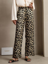 [Leopard] SilkSilky-SE 19Momme Silke Womens Pants 001,
