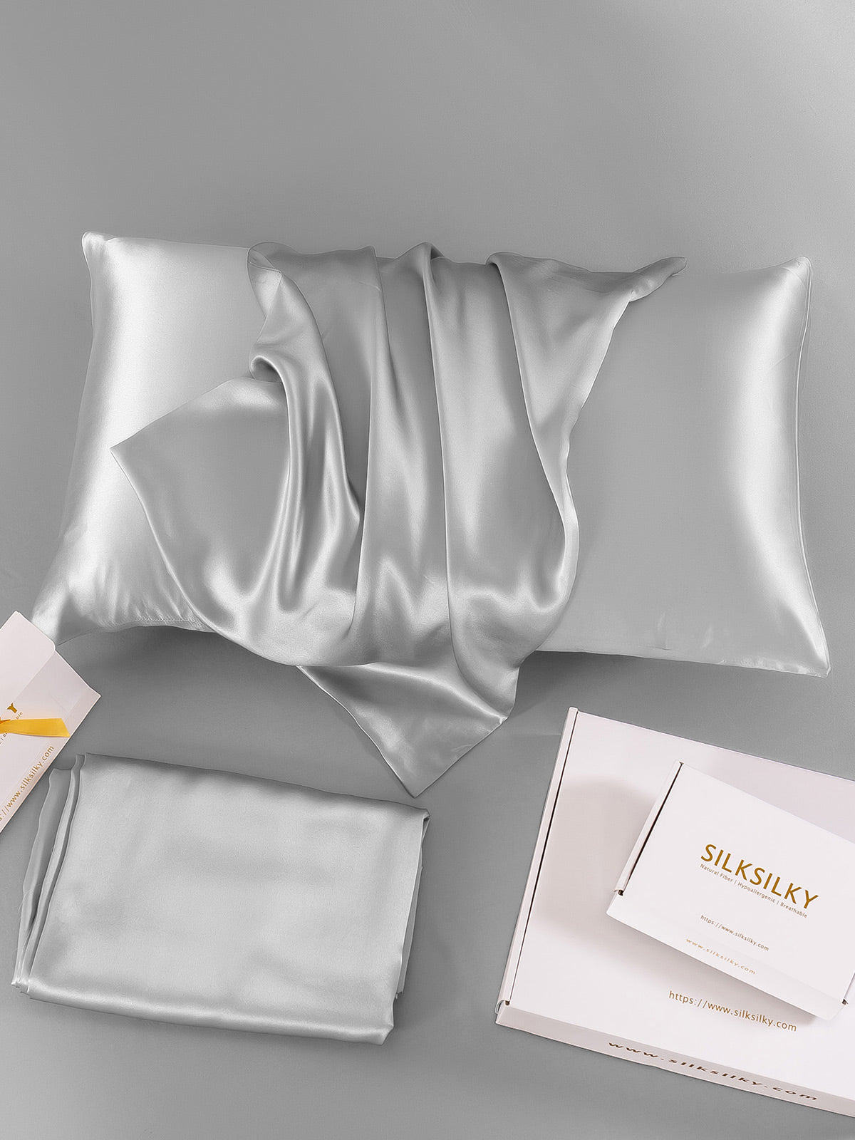 SilkSilky-SE 19Momme Rent Silke Pillowcase Silver 008