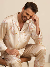 [Champagne] SilkSilky-SE Long Sleeve Lapel Collar Herr Pyjama 006