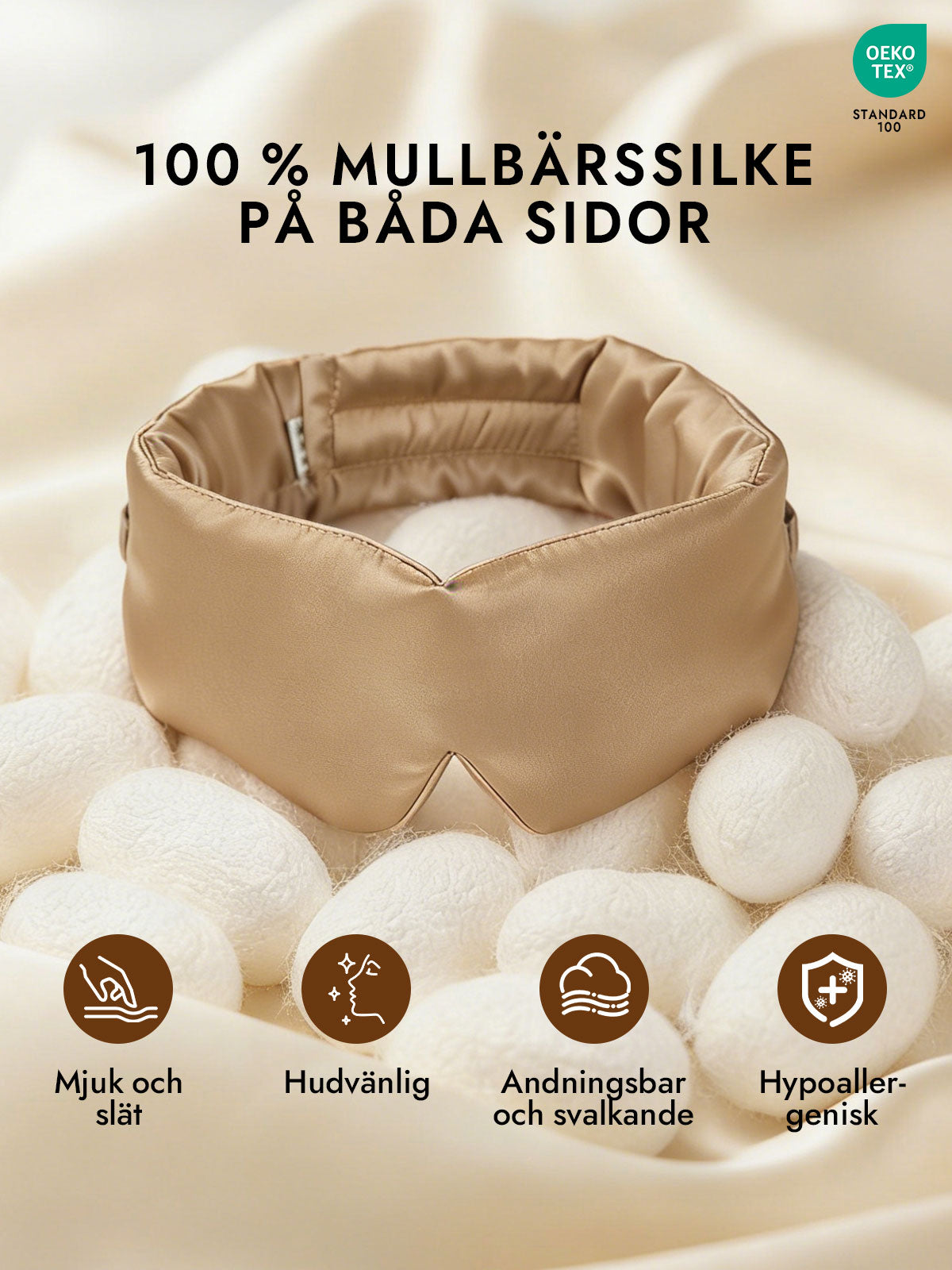 [Beige] SilkSilky-SE 19Momme Pure Silk Eye Mask 002